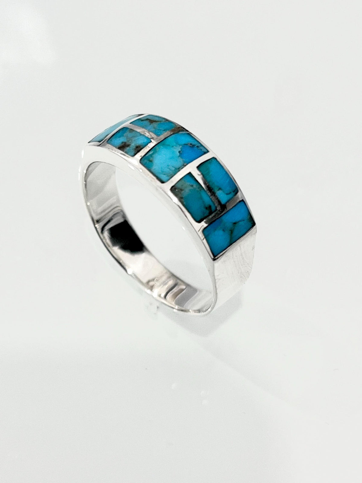 Turquoise Signet Ring – 925 Sterling Silver with 8.2mm Band Width