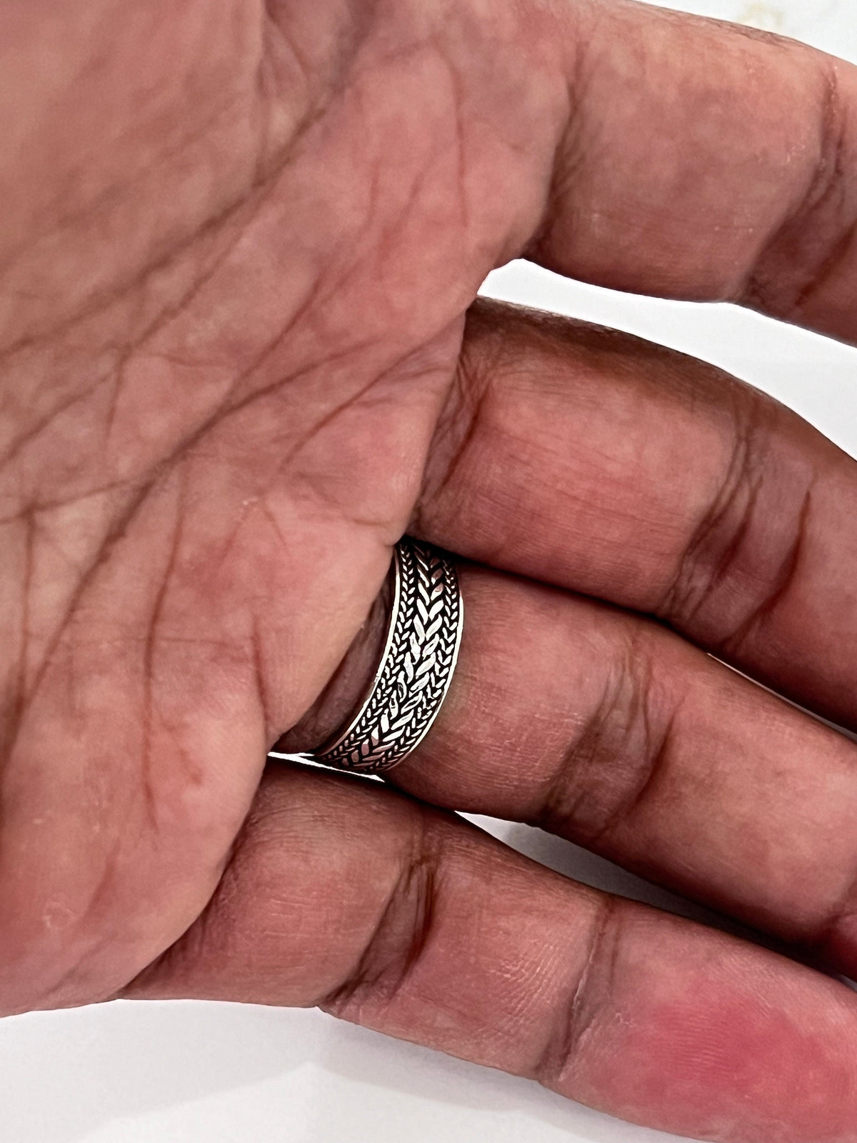 Men's Woven Leaves Sterling Silver