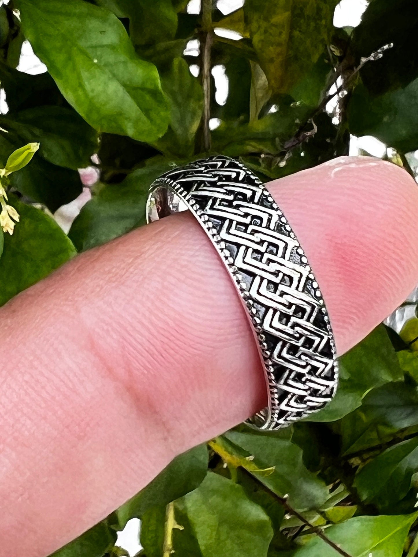 Diamond Pattern Sterling Silver Rings