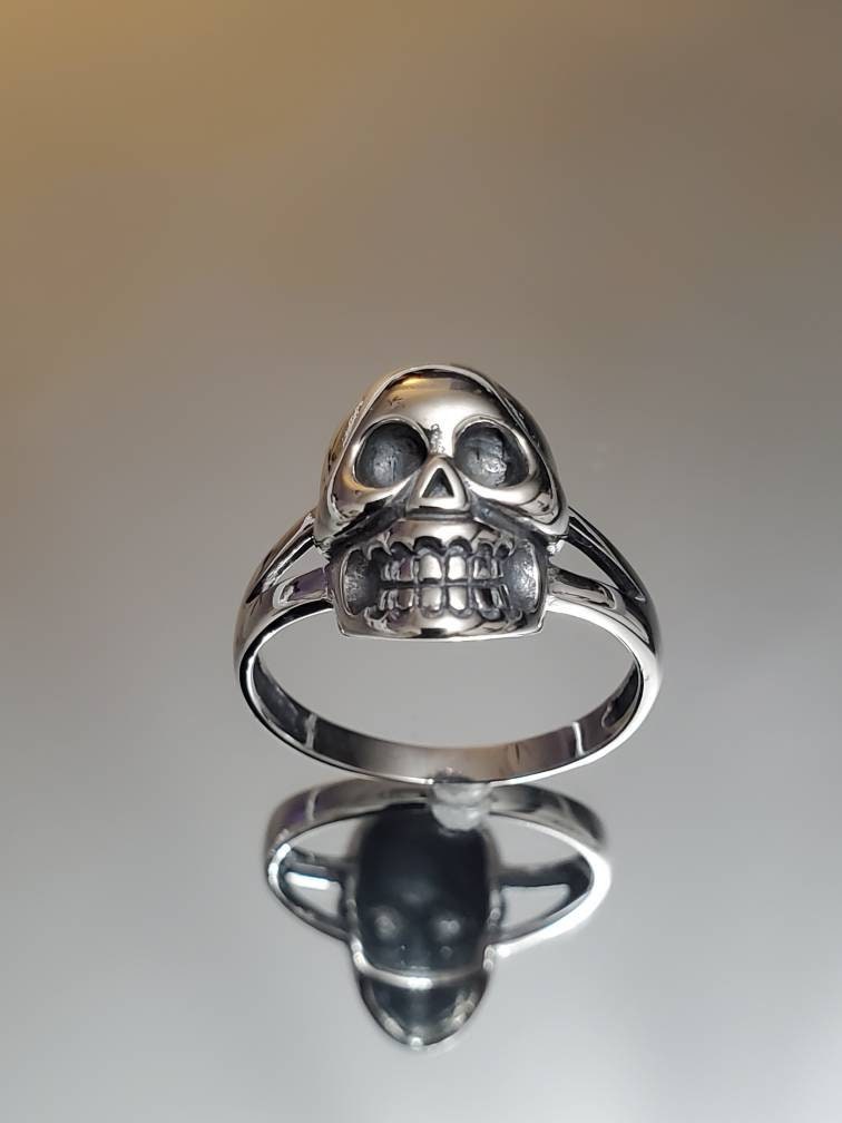 Large Skull Sterling Silver Ring 925 Ring