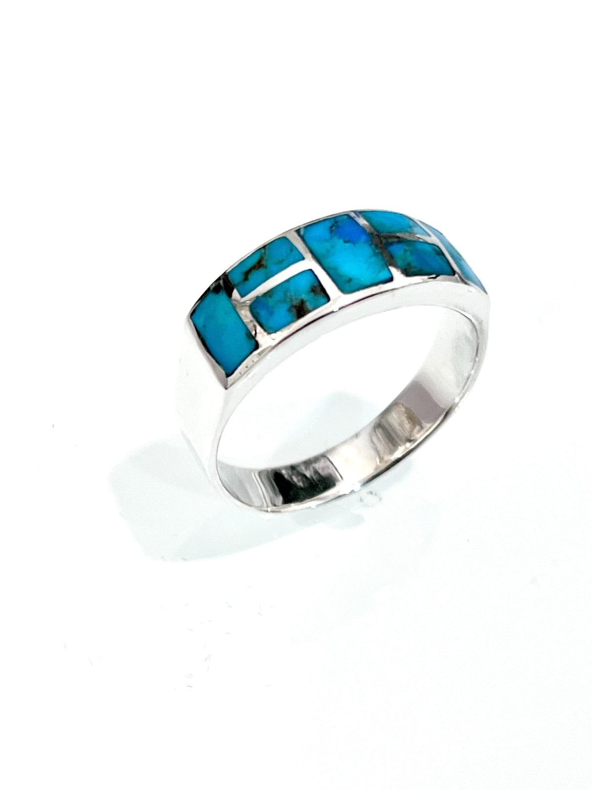 Turquoise Signet Ring – 925 Sterling Silver with 8.2mm Band Width