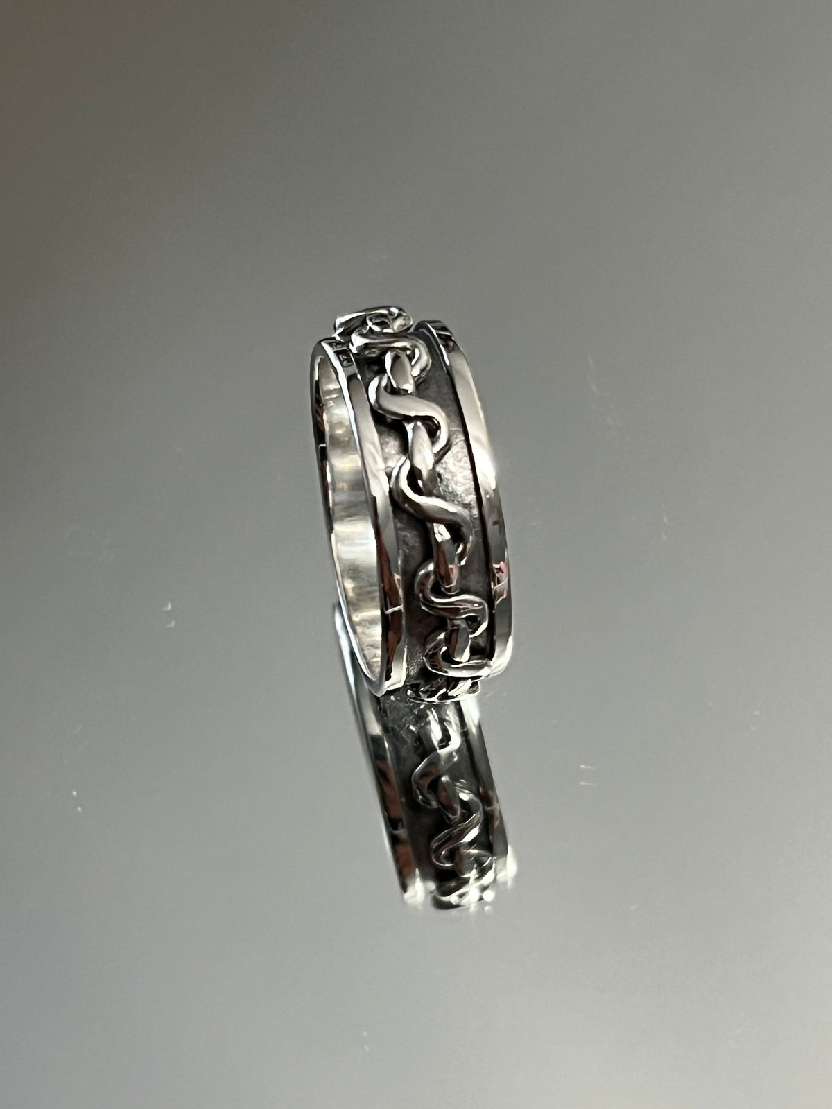 Fidget Spinner Silver Ring Band