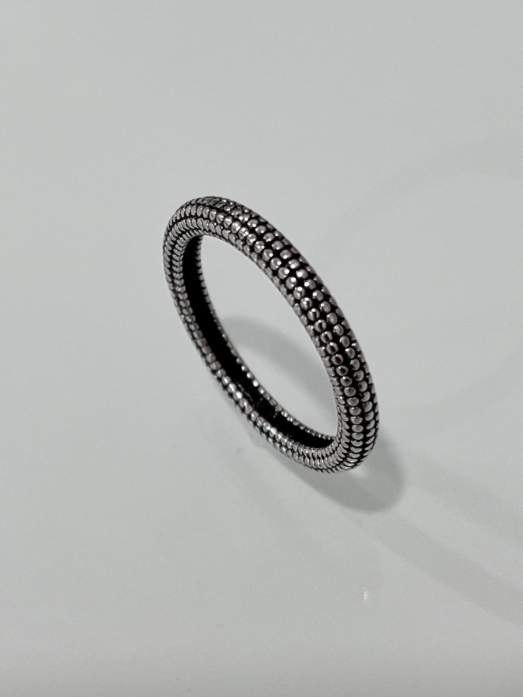 Beaded Unisex Ring – Sterling Silver