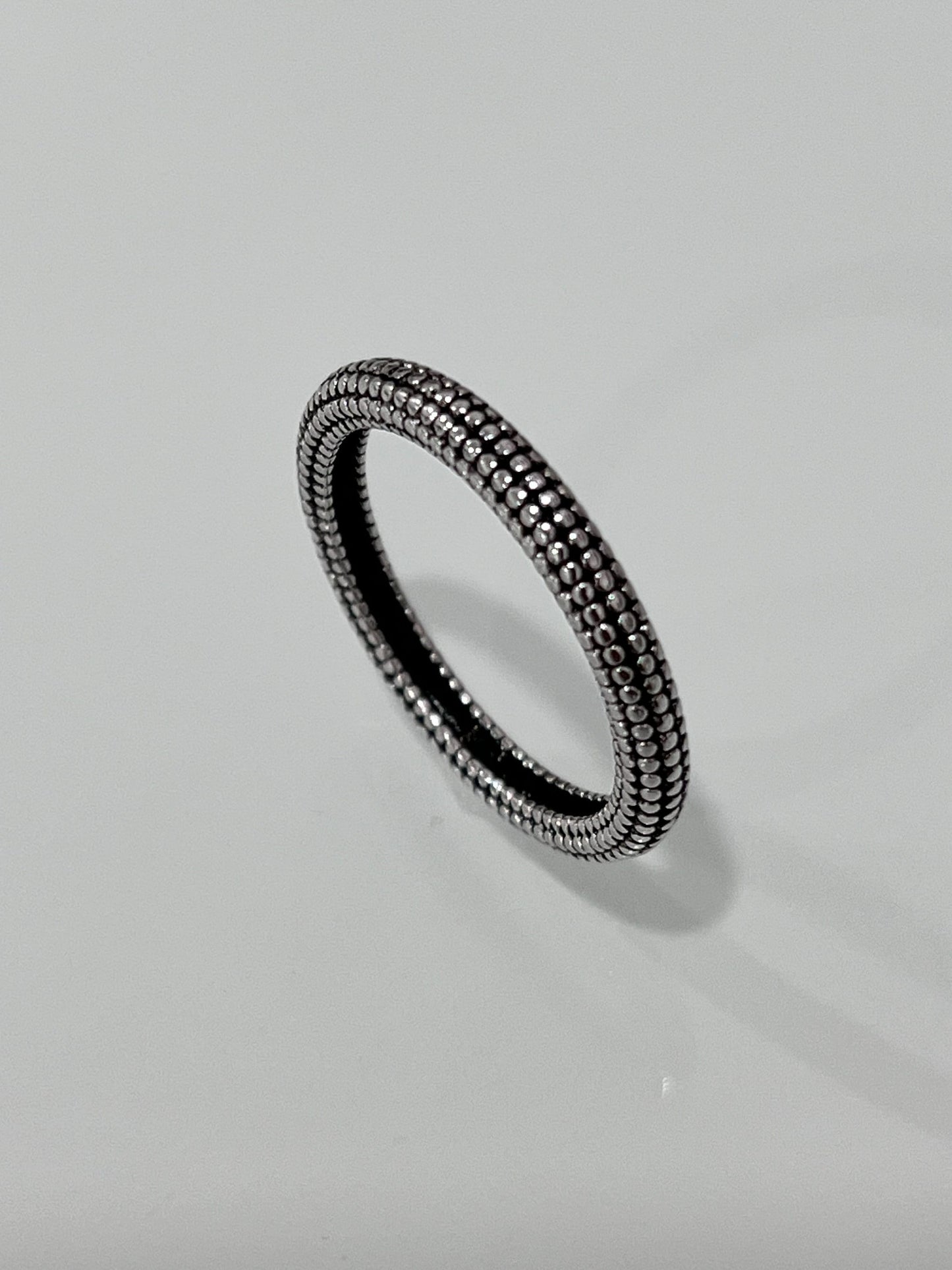 Beaded Ring, Sterling Silver Band Unisex Band