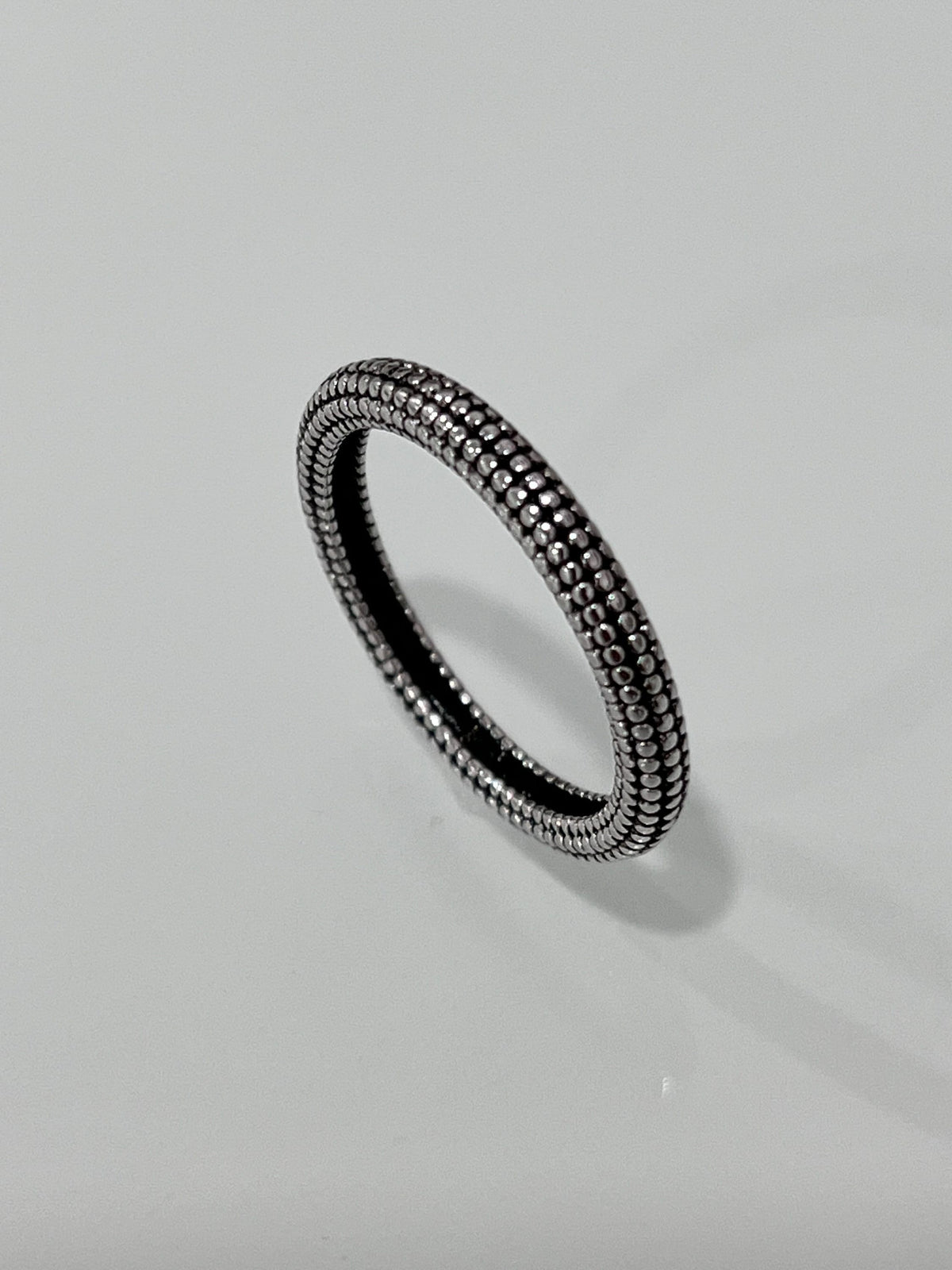 Beaded Unisex Ring – Sterling Silver