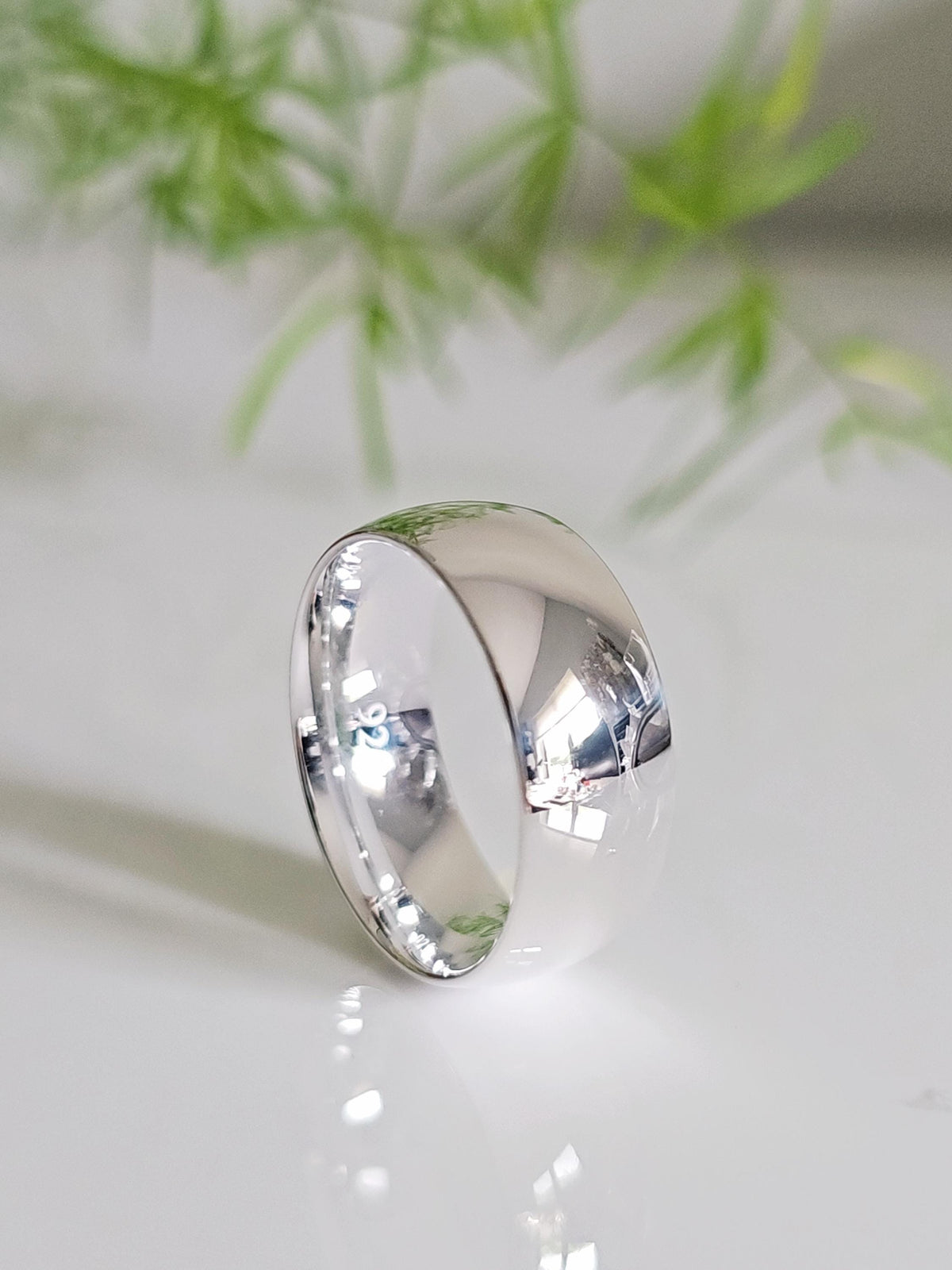 Elegance in Solid Band – Sterling Silver with 8mm Width