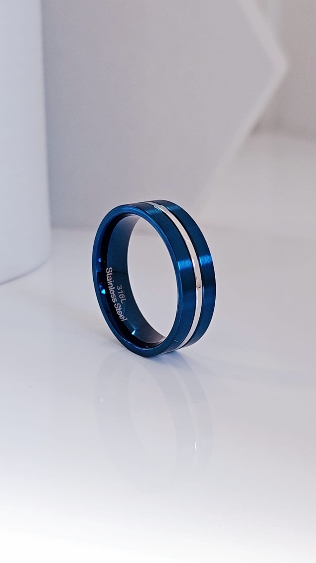 Blue/Silver Stainless Steel Band