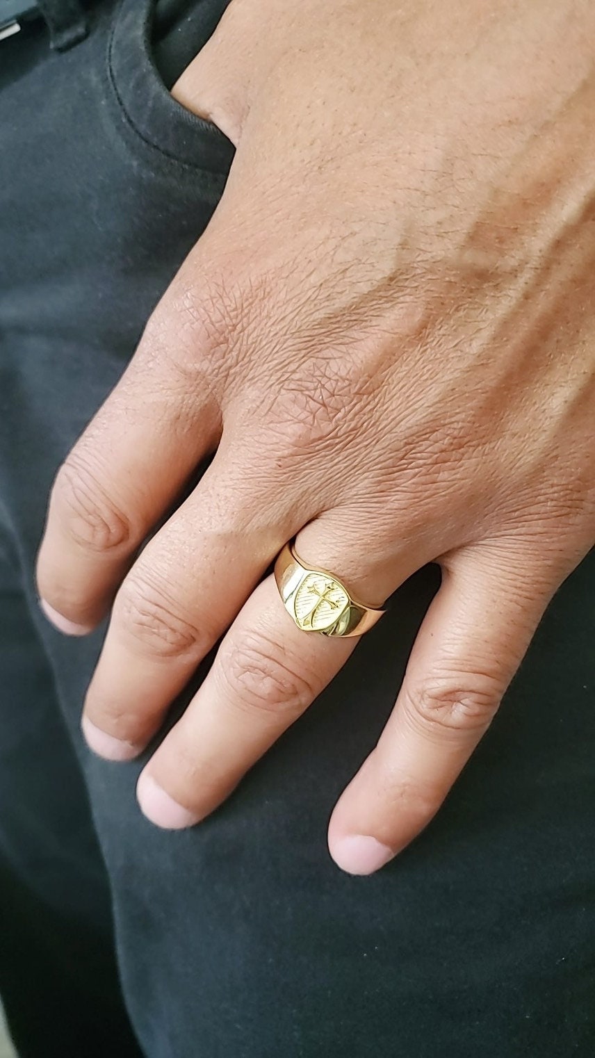 Gold Plated Cross Ring
