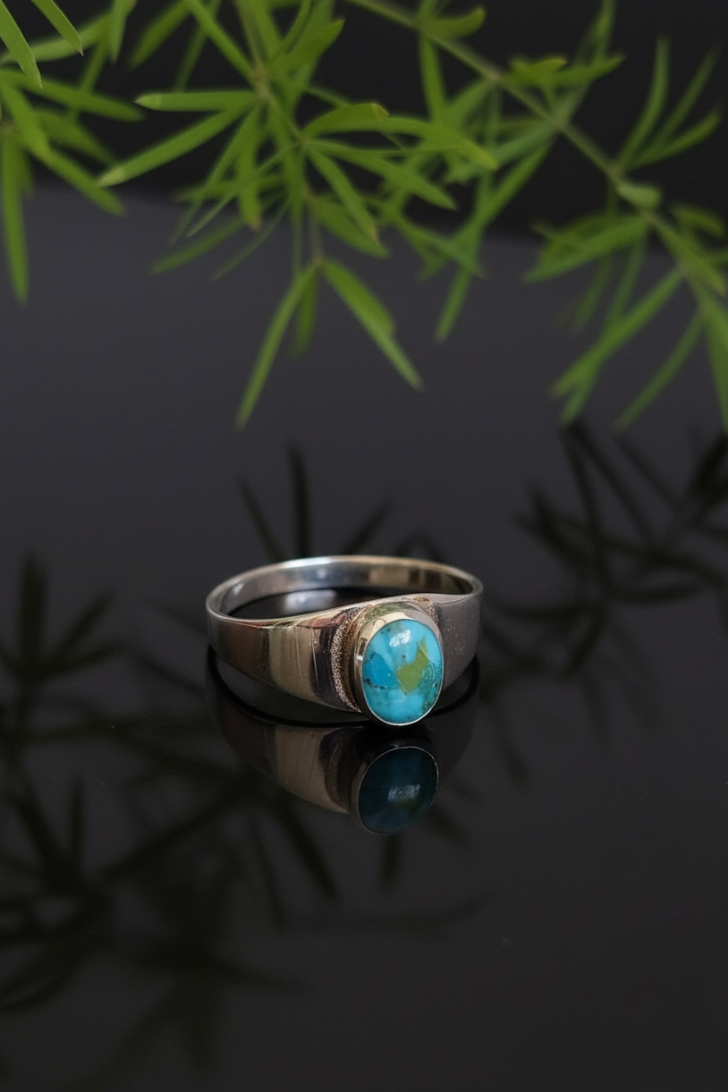 Turquoise Stone Ring Signet