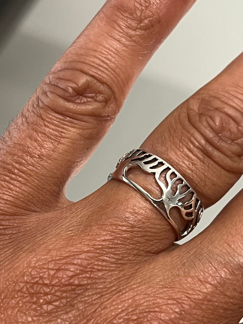 Tree of Life Men's Wedding Ring – Sterling Silver