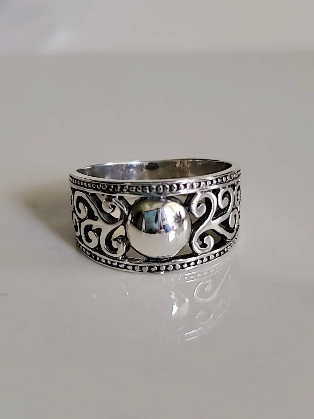 Bali Dome Statement Ring – Sterling Silver