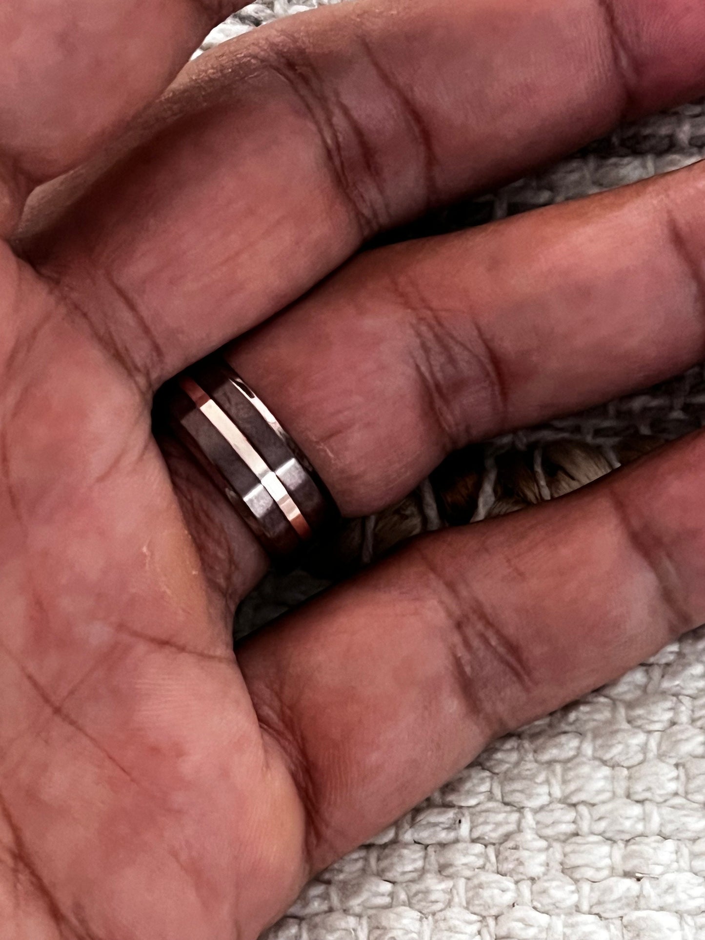 Rose Gold Titanium 8mm Men's Ring