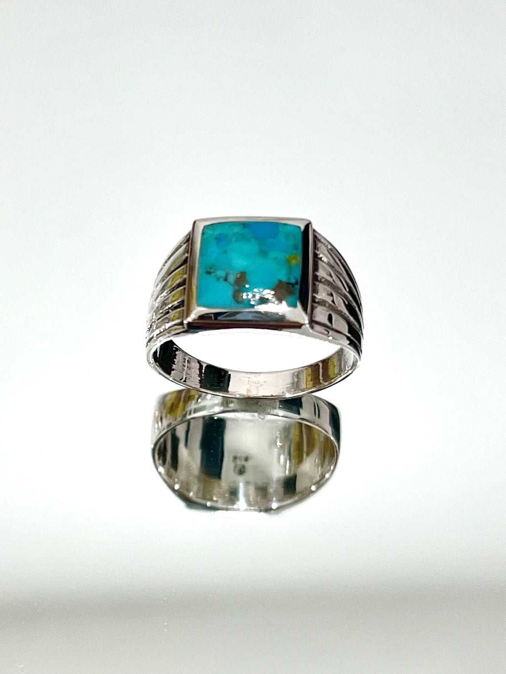Men’s Sterling Silver Ring with Onyx & Turquoise