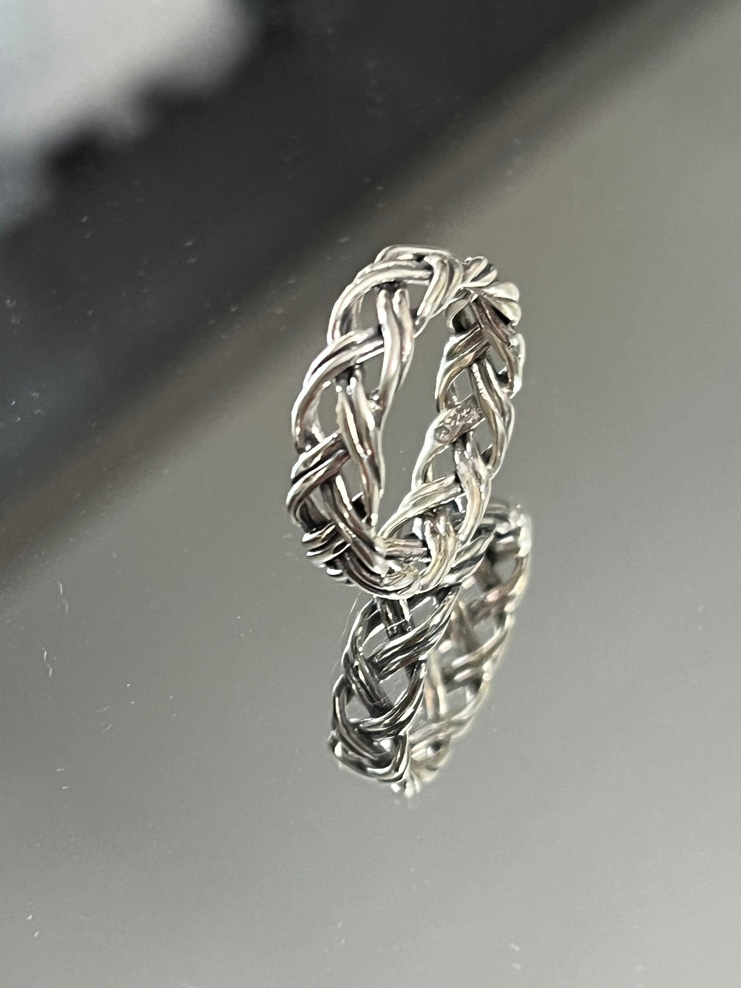 Love Intertwined Braided Sterling Silver Men's Ring