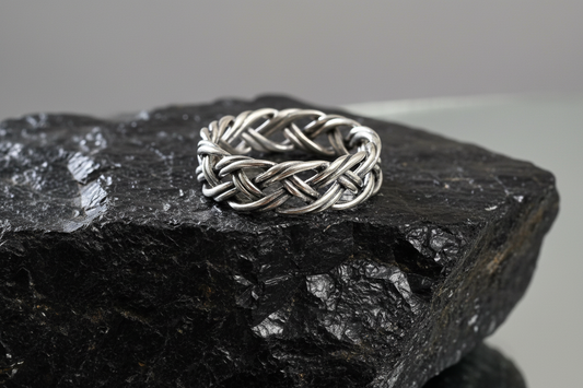 Love Intertwined Braided Sterling Silver Men's Ring