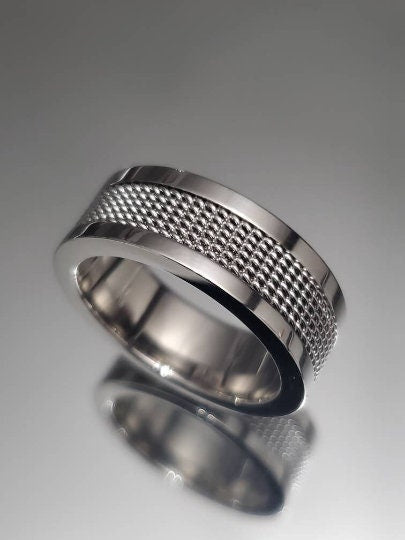 The Silver Men's Ring, Stainless Steel 316L, Wedding Band, Daily Fashion, Anillo!