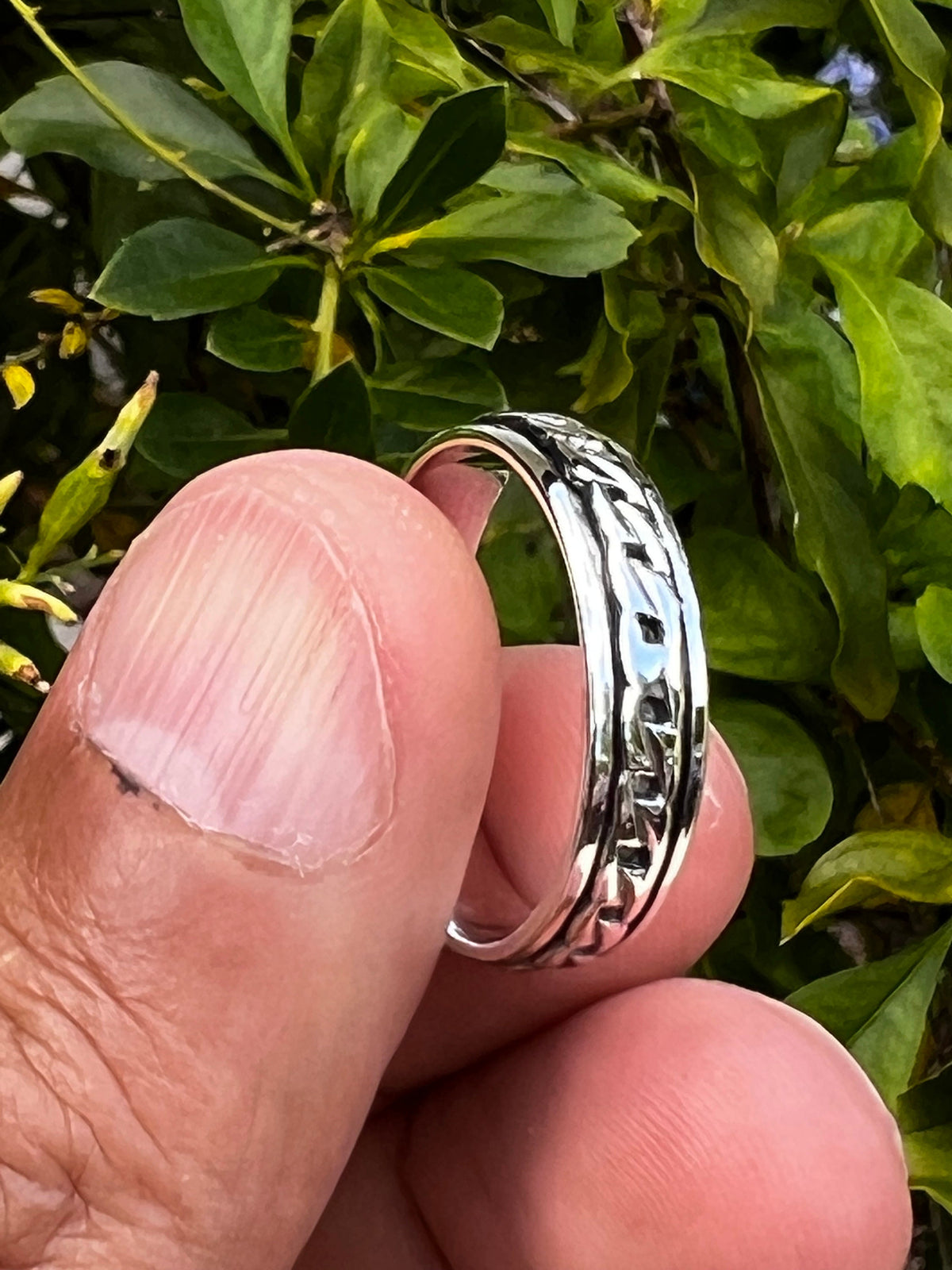 Unisex Cuban Link Ring – Sterling Silver with 5mm Band Width