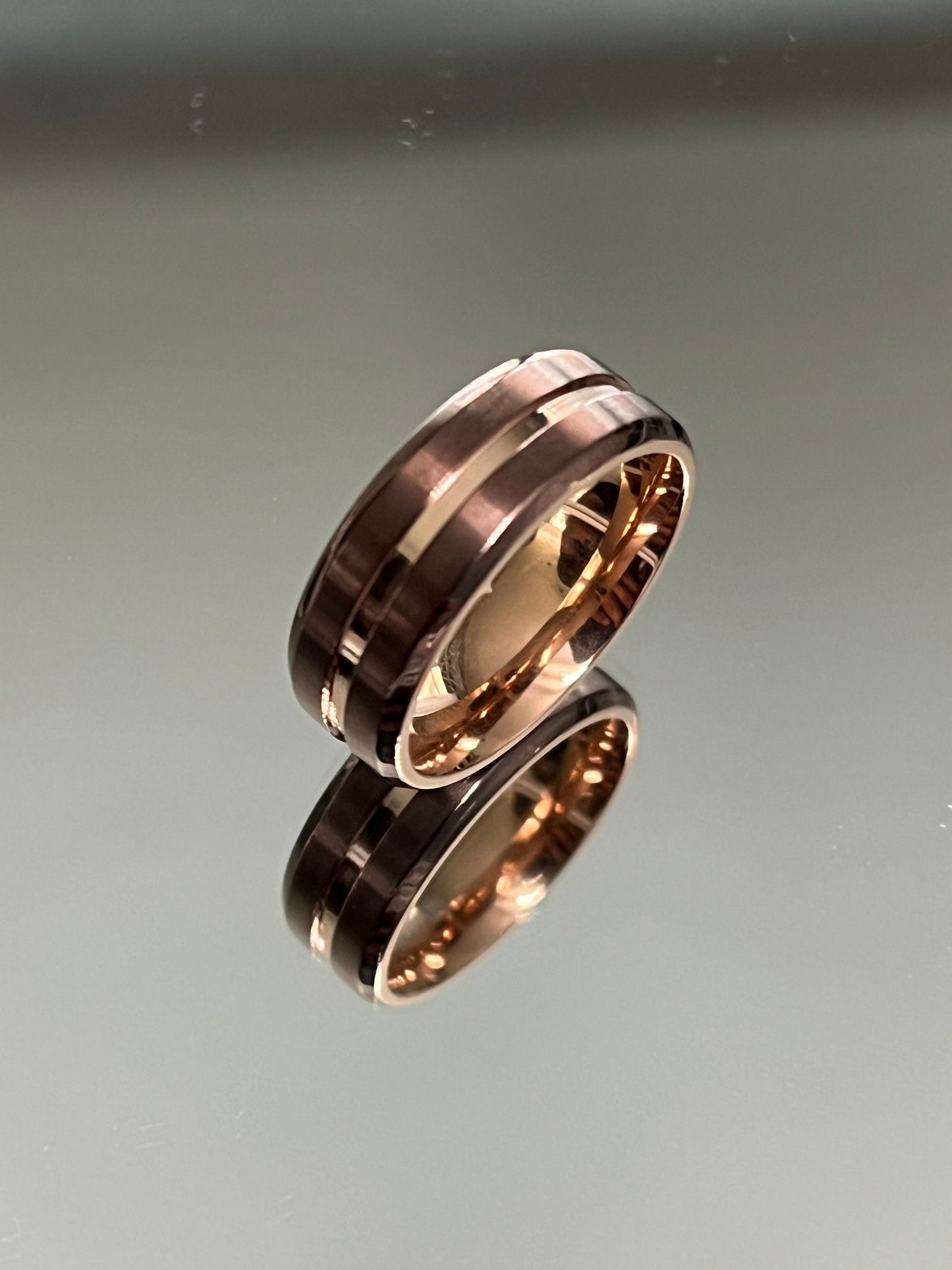 Rose Gold Titanium 8mm Men's Ring