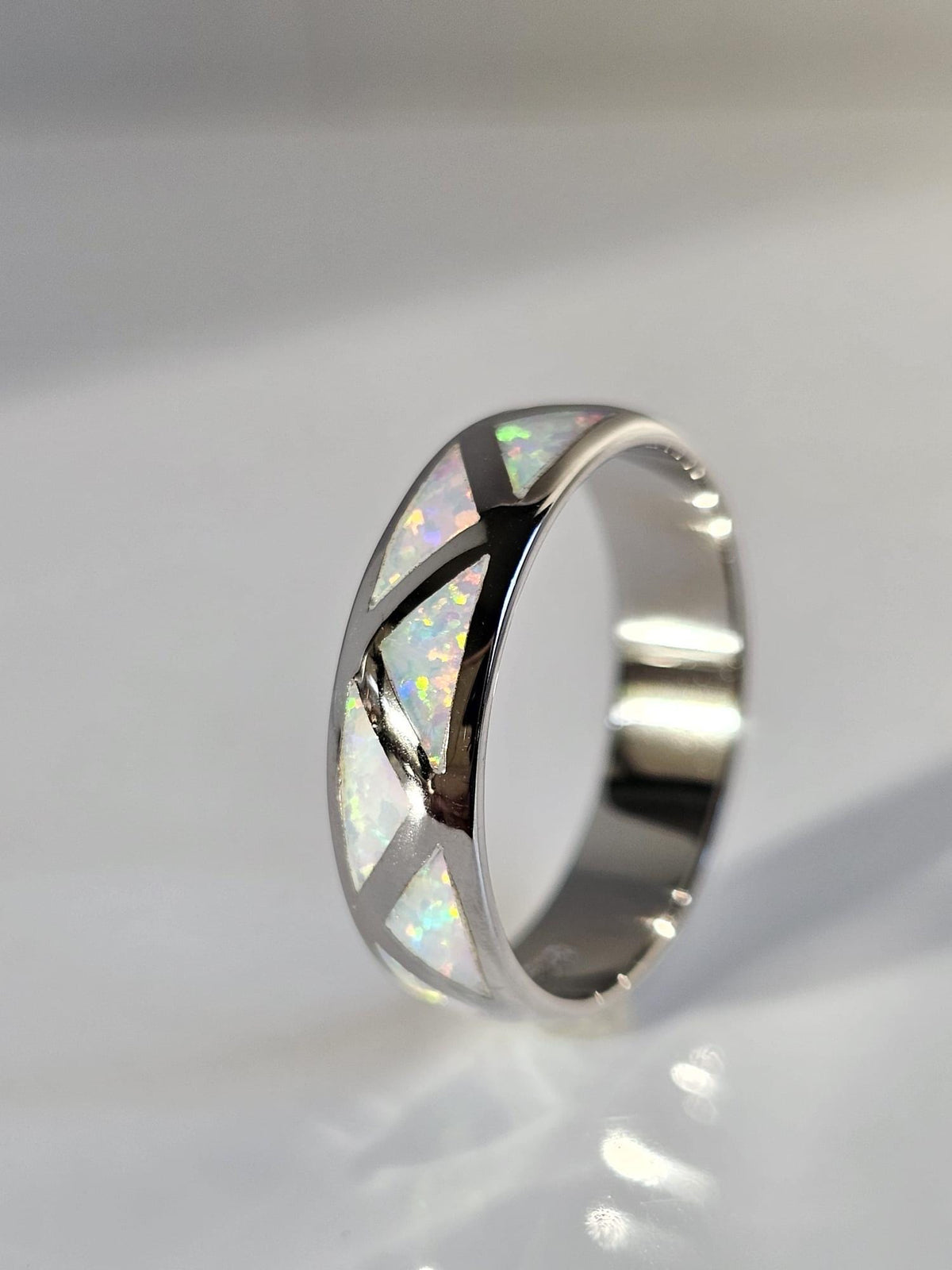 Pyramid Opal Ring – 925 Sterling Silver