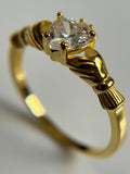 Gold Tone Irish Celtic Claddagh Ring