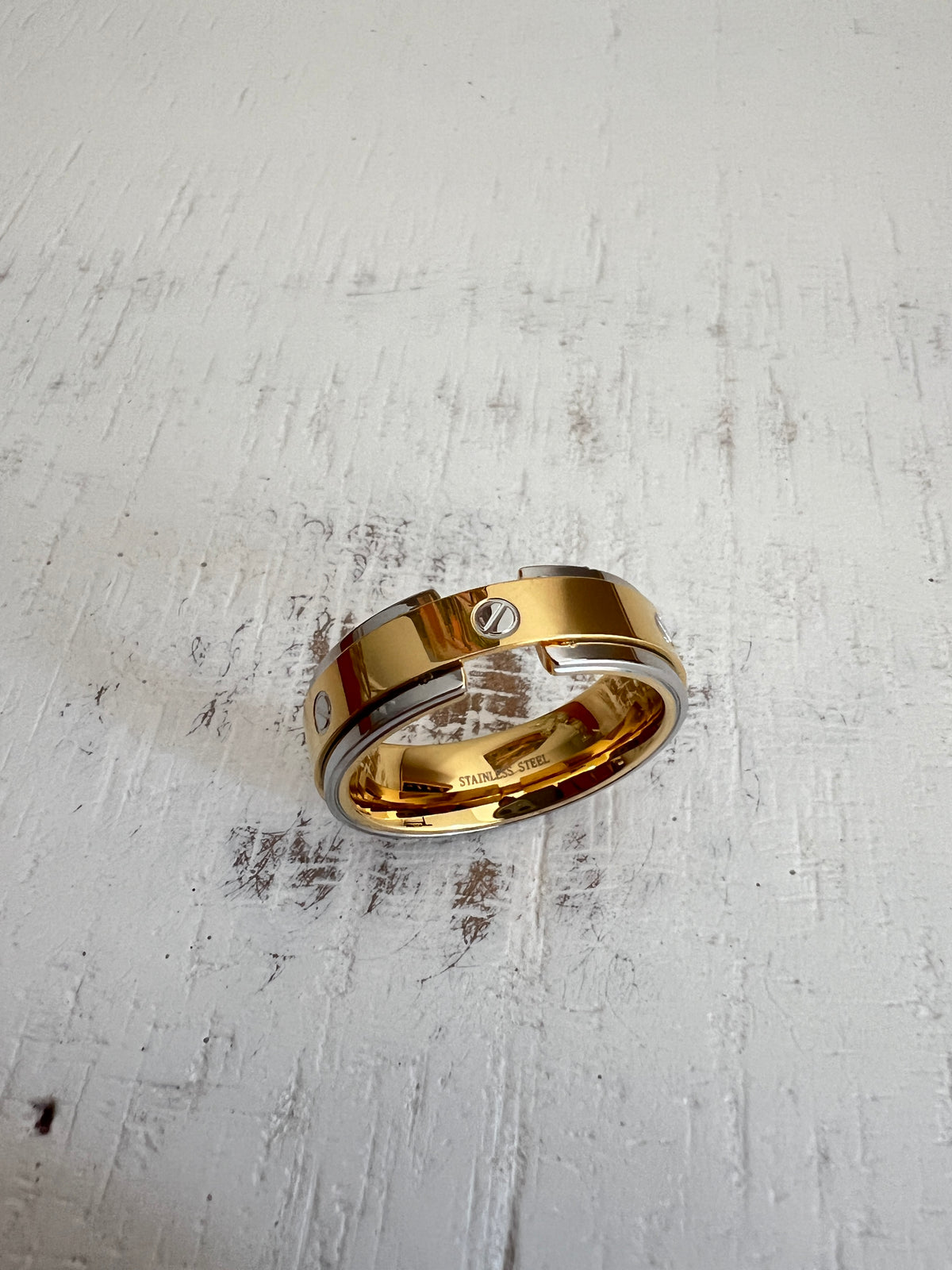 Gold Unisex Ring – Stainless Steel with High Polish Finish