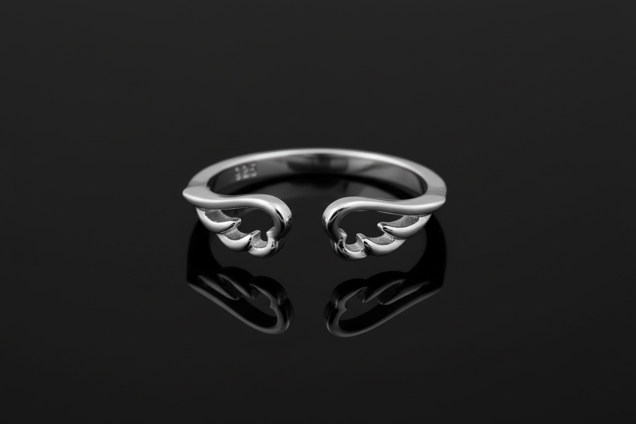 Wings Ring, Sterling Silver Women Ring, Spiritual Ring, Angel Ring, Solid 925 Stamped, size 3-13