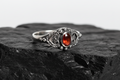 Red Stone Agate Unisex Signet Ring – Sterling Silver