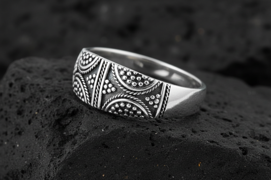 Men's Bali Ring, Sterling Silver, 925, Men's Ring, 7.5mm Wedding Band, Gift For Him/Her/Them