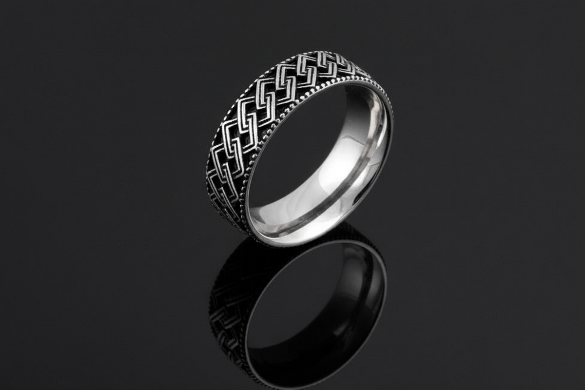 Diamond Pattern Sterling Silver Rings