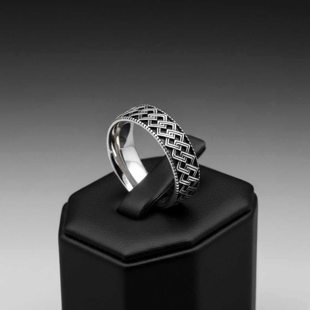 Diamond Pattern Sterling Silver Rings