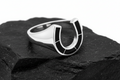 Horse Shoe Ring Black Obsidian