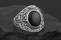 Oxidized Onyx Unisex Signet Ring – Sterling Silver