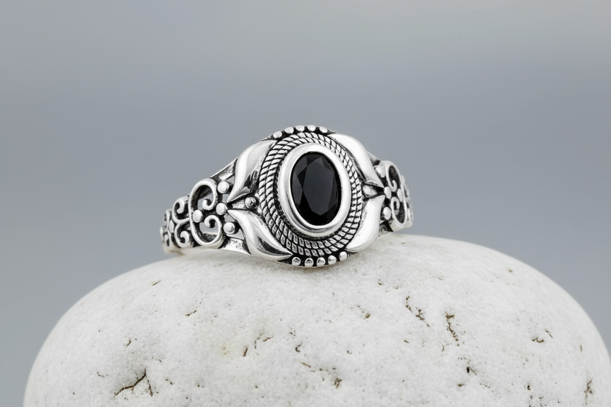 Sterling Silver Black Onyx Signet Ring: Tarnish Resistant, 925 Oval Stone