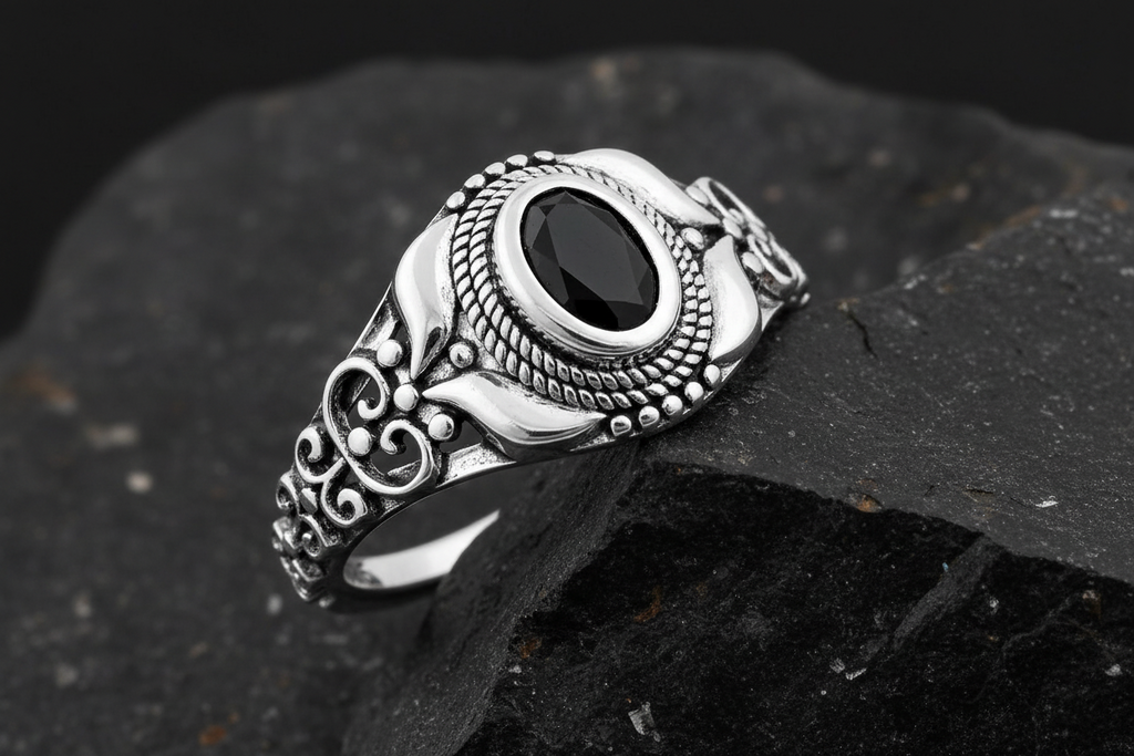 Black Onyx Signet Ring – 925 Sterling Silver