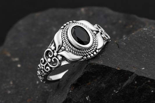 Sterling Silver Black Onyx Signet Ring: Tarnish Resistant, 925 Oval Stone