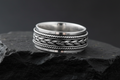 Braided Rope Wedding Ring – Sterling Silver with 8mm Band Width
