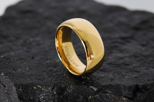 Gold-Tone Tungsten Men’s Ring 8mm Classic Band