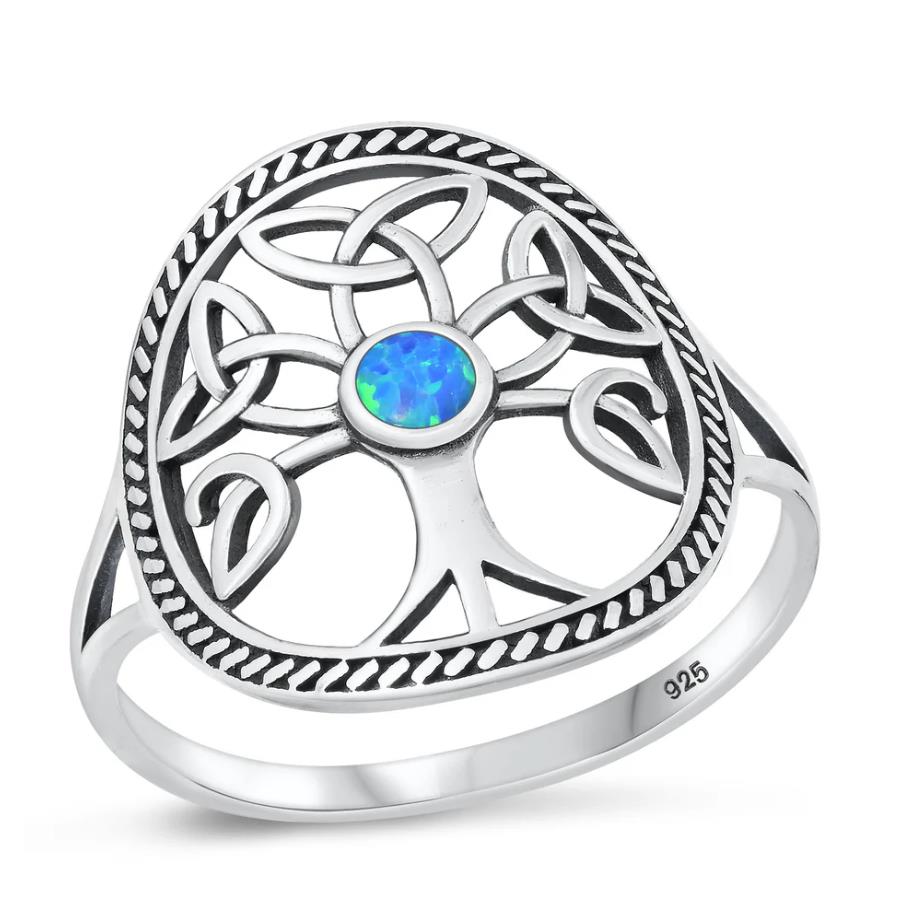 Sterling Silver Celtic Triquetra Ring: Sterling Silver Trinity Knot with Turquoise Gift for Women, Gift ideas