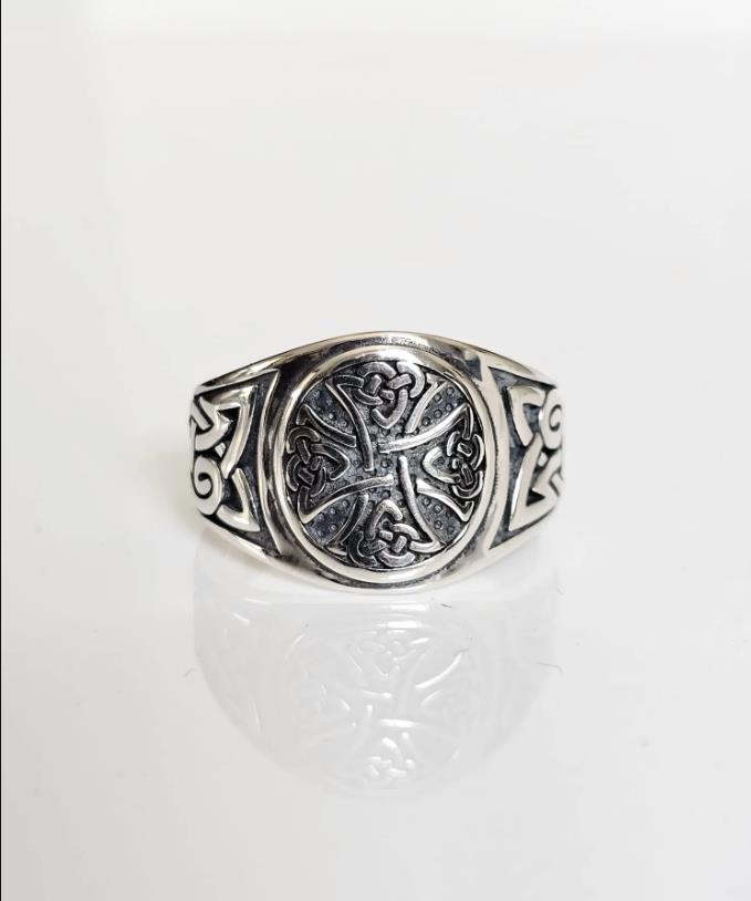 Celtic Cross Ring: 925 Sterling Silver Medieval Christian Jewelry