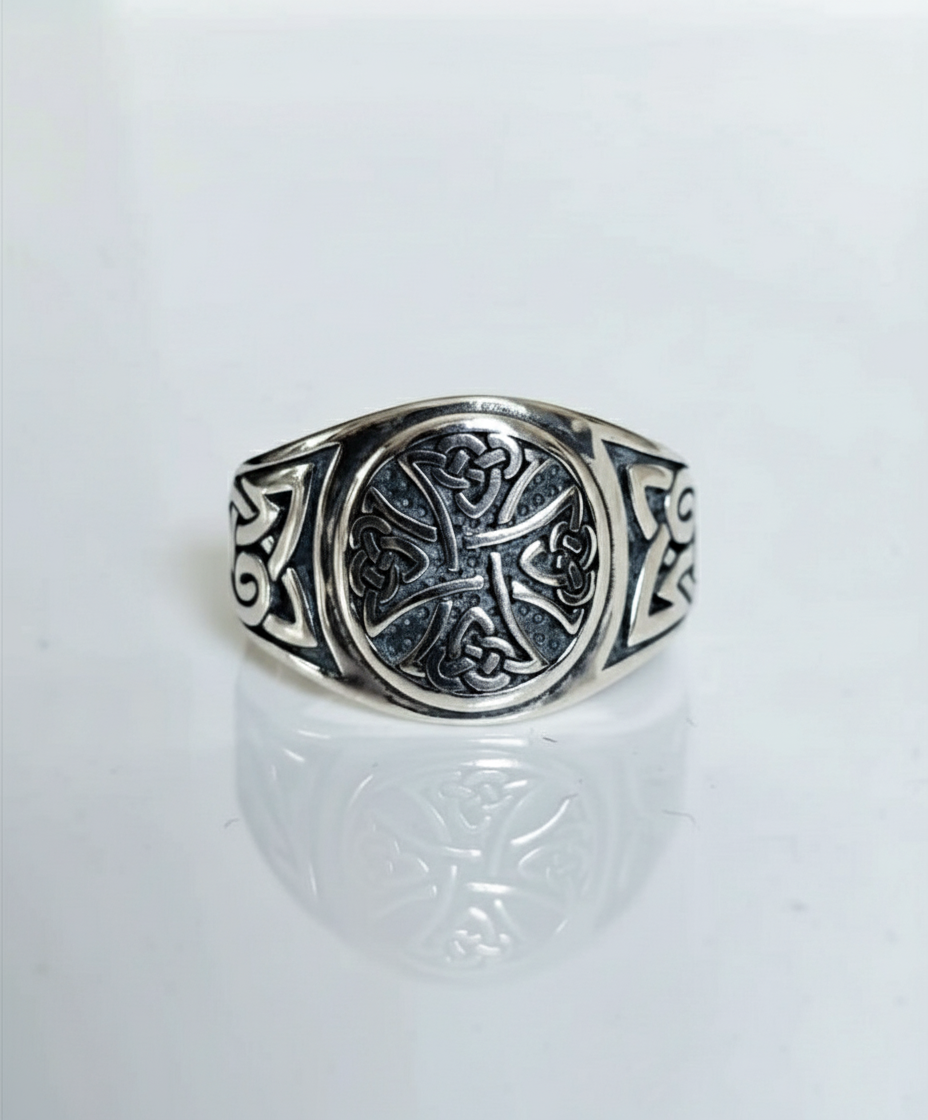 Celtic Cross Ring: 925 Sterling Silver Medieval Christian Jewelry