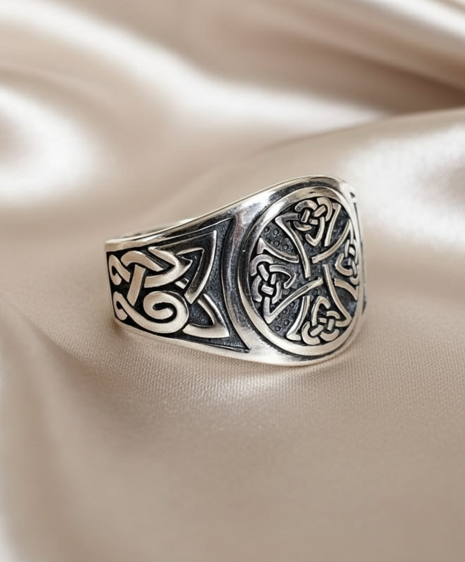 Celtic Cross Ring: 925 Sterling Silver Medieval Christian Jewelry