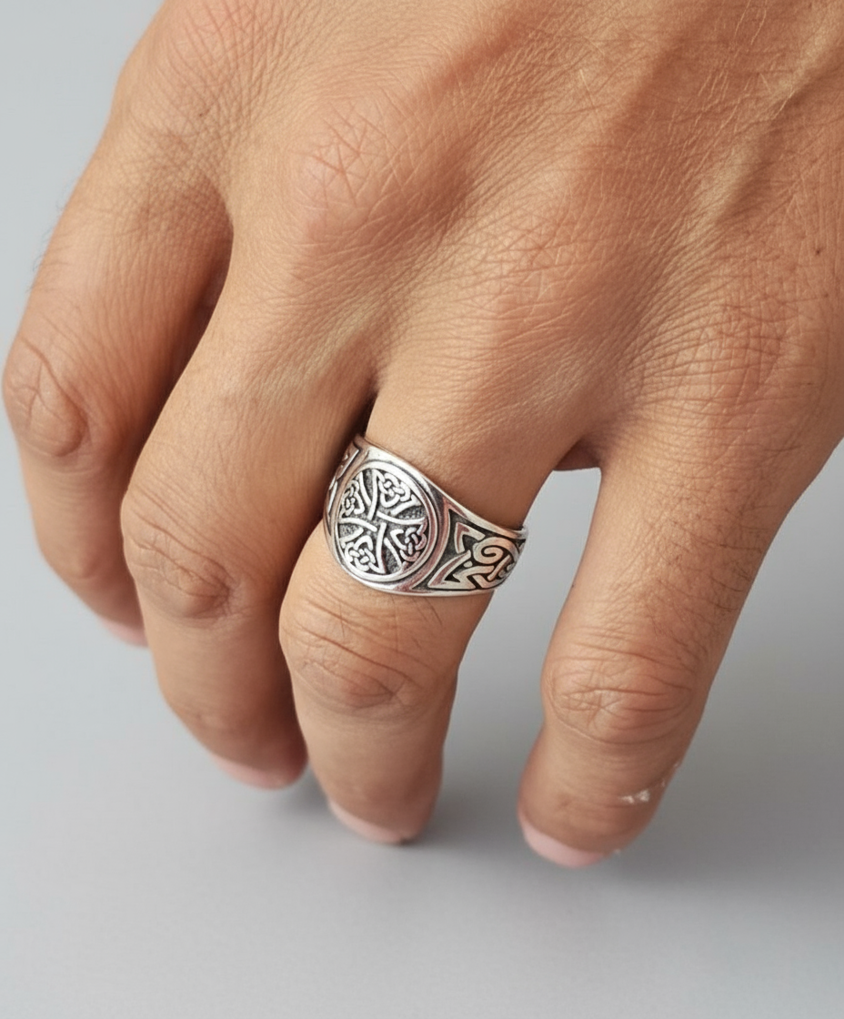 Celtic Cross Ring: 925 Sterling Silver Medieval Christian Jewelry