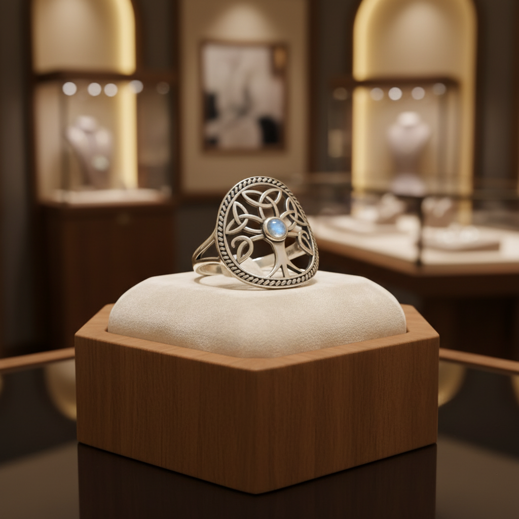 Sterling Silver Celtic Triquetra Ring: Sterling Silver Trinity Knot with Turquoise Gift for Women, Gift ideas