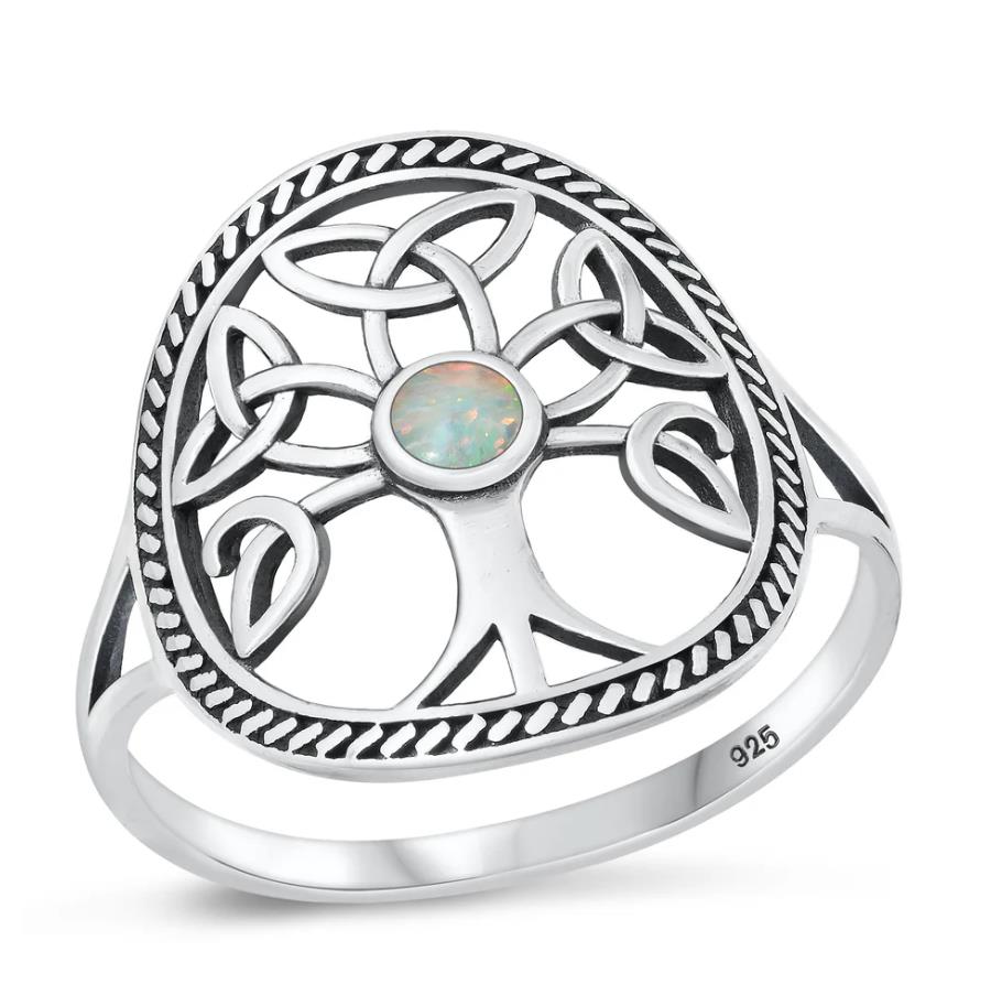 Sterling Silver Celtic Triquetra Ring: Sterling Silver Trinity Knot with Turquoise Gift for Women, Gift ideas
