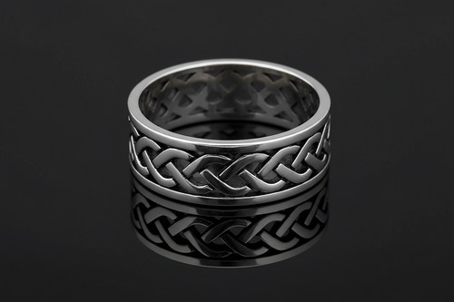 Celtic Woven Oxidized Unisex Wedding Ring – 925 Sterling Silver