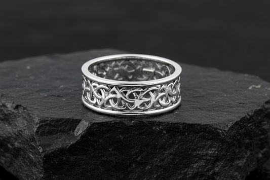 Celtic Outer Rims Sterling Silver Ring Timeless Triquetra Elegance with Ancient Heritage