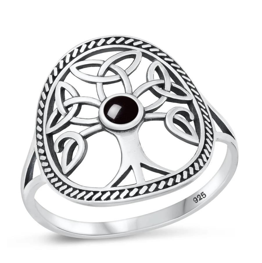 Sterling Silver Celtic Triquetra Ring: Sterling Silver Trinity Knot with Turquoise Gift for Women, Gift ideas