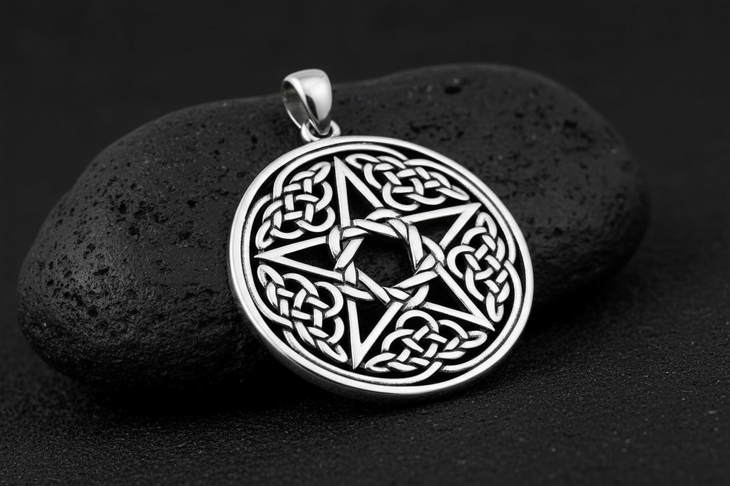 This item is a men's sterling silver Celtic Star Pendant.