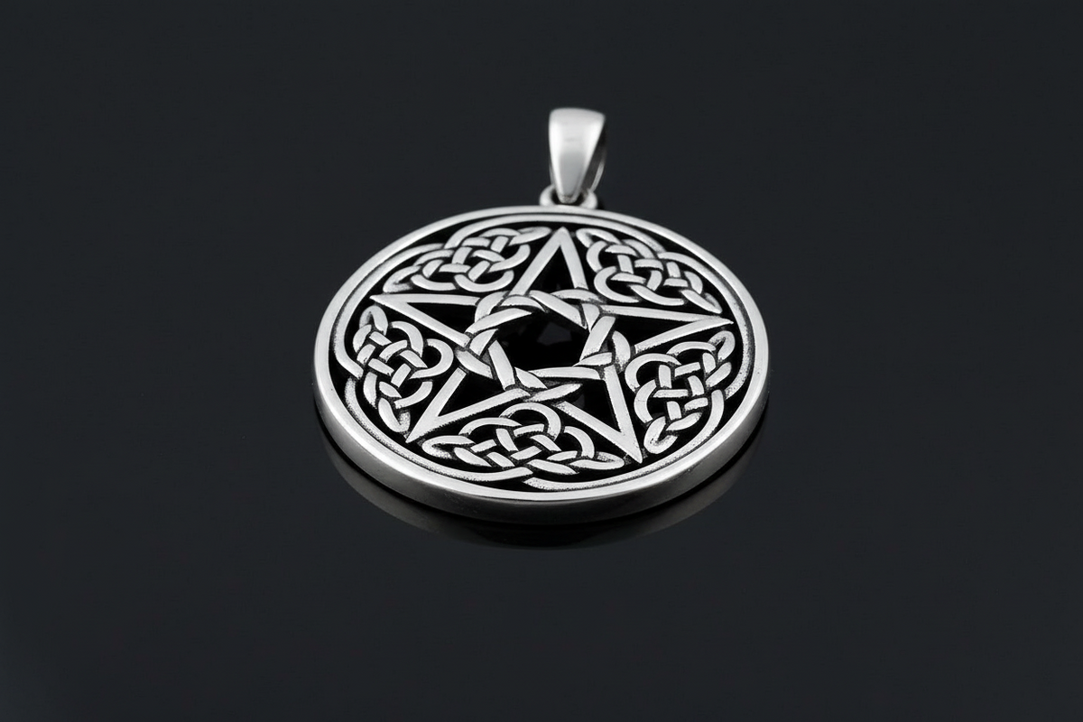 This item is a men's sterling silver Celtic Star Pendant.