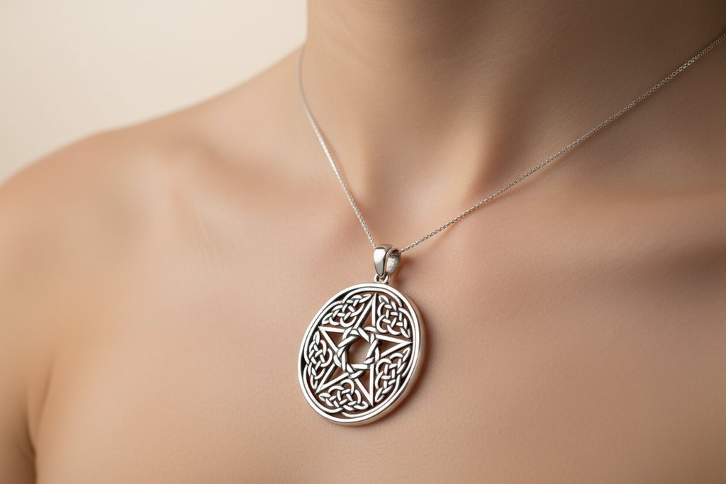 This item is a men's sterling silver Celtic Star Pendant.